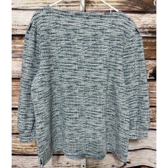 Talbots Women’s Sz XL Green White 3/4 Sleeve Top New - Picture 7 of 10